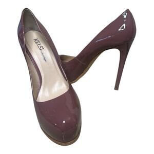Kelsi Dagger Linzy BLUSH Mauve Soft Patent Leather Platform Heels Pumps Size 9.5